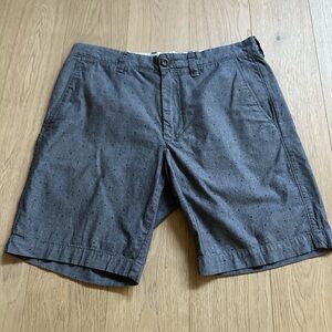 J. Crew Factory Gray with Fine Navy Polka Dots Shorts Casual Style Size 31